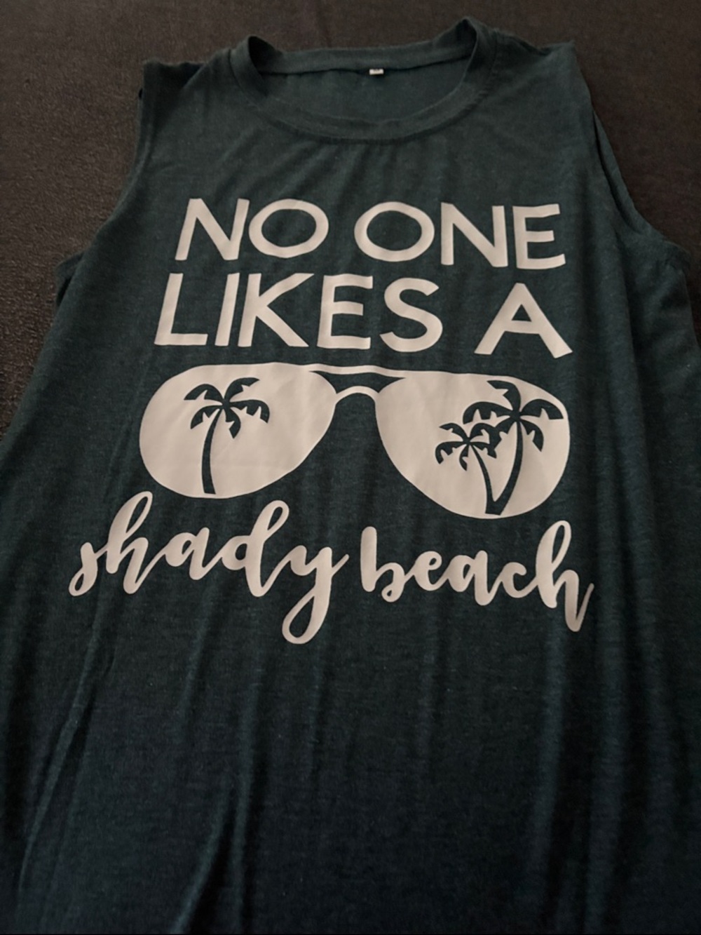 Amazon Dark Teal Graphic Tank Top with White Print